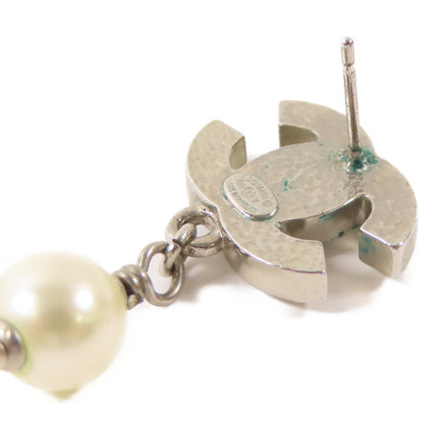 CHANEL CC Earrings Metal White/Silver