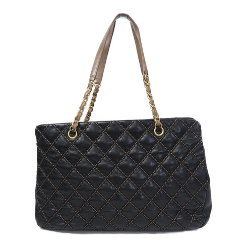 CHANEL Quilted CC GHW 2Way Chain Shoulder Bag Calfskin Leather Black
