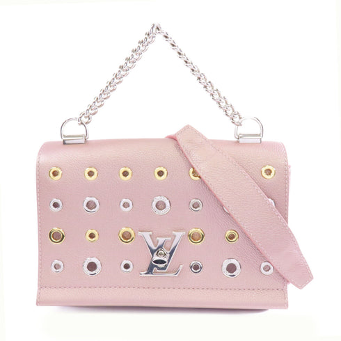 LOUIS VUITTON LV SHW Lockme BB II 2 Way Shoulder Bag M42866 Calfskin Pink