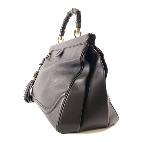 GUCCI GG SHW Tote Bag 296860 Calfskin Leather Black