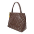 CHANEL Quilted CC GHW Vintage Hand Bag Calfskin Leather Brown