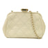 CHANEL Quilted CC GHW Clutch Bag Chain Shoulder Bag Lambskin Leather Beige