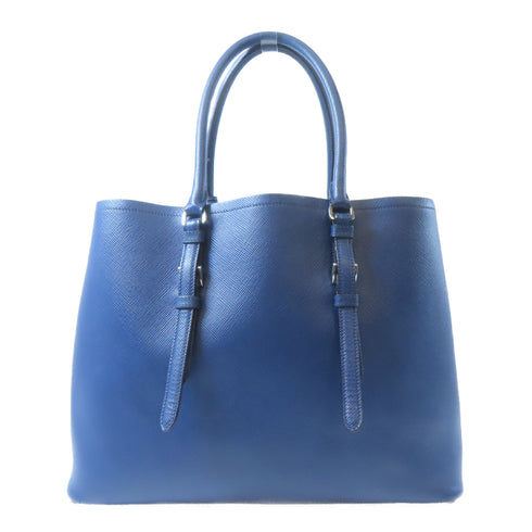 PRADA SHW Double Shoulder Bag Saffiano Leather Blue
