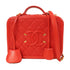 CHANEL Quilted CC GHW Vanity Case 2Way Shoulder Bag Handbag Calfskin Leather Red