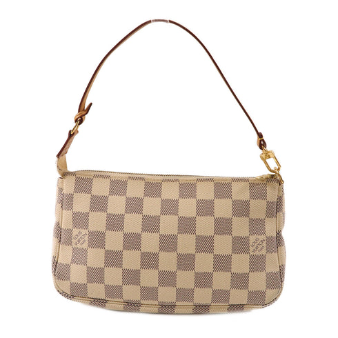 LOUIS VUITTON LV GHW Pochette Accessoires Bag N41207 Damier Azur White