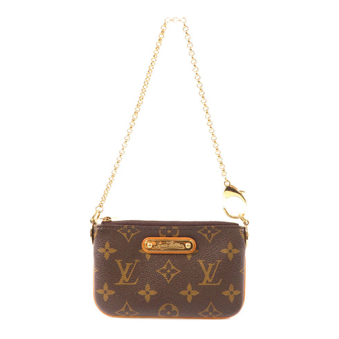 LOUIS VUITTON LV GHW Pochette Milla PM Handbag Monogram M60095 Brown