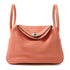 HERMES PHW Lindy 26 2 Way Bag Clemence Leather Pink Orange