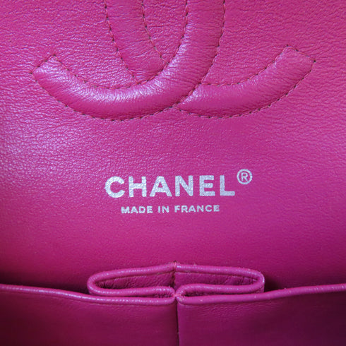 CHANEL Quilted CC SHW Classic 25 Chain Shoulder Bag Patent Leather Red Pink