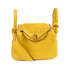 HERMES GHW Mini Lindy Shoulder Bag Clemence Leather Jaune Ambre Yellow
