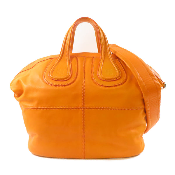 GIVENCHY Nightingale Shoulder Bag Calfskin Leather Orange