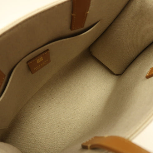 GIVENCHY GHW Small G-Tote 2 Way Shoulder Bag Handbag Canvas Brown/Beige