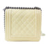 CHANEL Quilted CC SH Boy Chanel Chain Shoulder Bag Patent Leather White