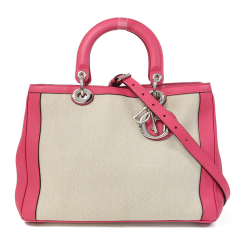 Christian Dior CD SHW 2 Way Shoulder Bag Canvas Pink