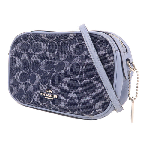 COACH SHW Chain Shoulder Bag F25878 Canvas Blue