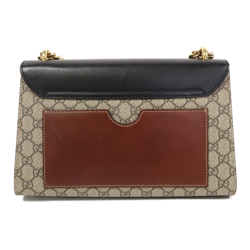 GUCCI GG GHW Padlock GG Shoulder Bag Calfskin Leather/Coated Canvas Brown/Black