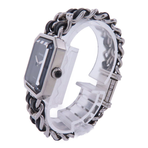CHANEL CC Premiere M Quartz Watch H0451 Stainless Steel Black