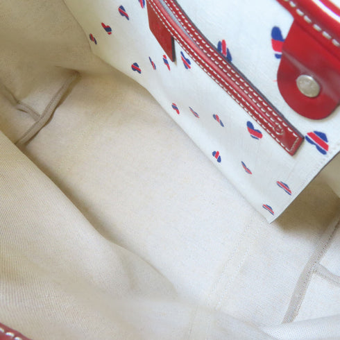 GUCCI GG SHW Shoulder Bag 197953 Coated Canvas White Red