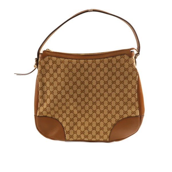 GUCCI GG GHW Bree Mico Hobo Shoulder Bag Canvas 449244 Brown