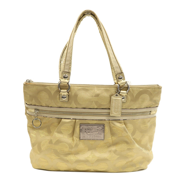 COACH GHW Tote Bag 15865 Canvas Gold