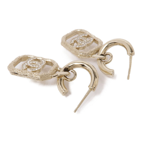 CHANEL CC GHW Earrings Metal Gold