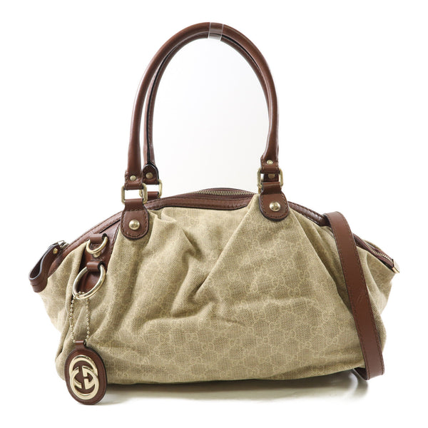 GUCCI GG GHW Sukey Hobo 2 Way Shoulder Bag Handbag 223974 Canvas Brown