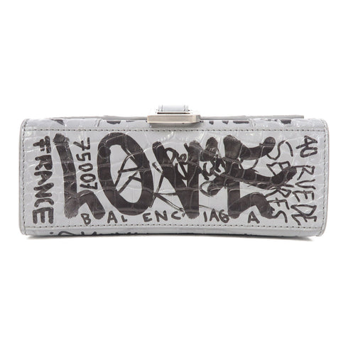 BALENCIAGA SHW 2 Way Shoulder Bag 592833 Calfskin Leather Grey