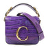 Chloe GHW Mini C Bag 2 Way Bag Calfskin Leather Purple