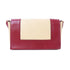 CELINE GHW Frame Medium Shoulder Bag 180263 Calfskin Leather Red Beige