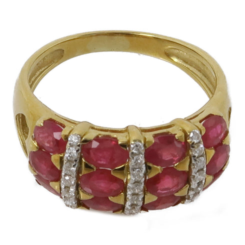 JEWELRY Ruby/Diamond Ring 18K Yellow Gold US#7