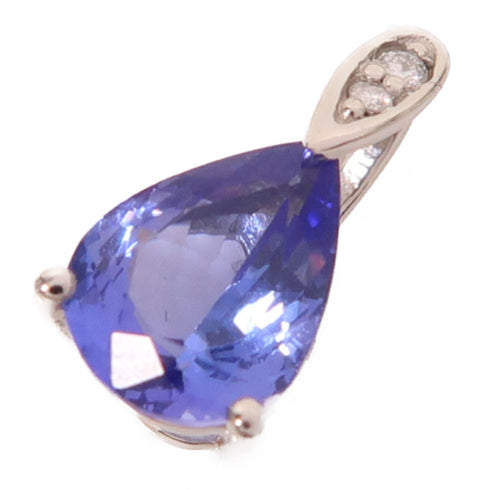 Jewelry 1.5ct Tanzanite 0.02ct Diamond Pendant Top 6.4g PT950 Platinum