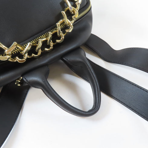 MOSCHINO GHW Backpack Rucksack Coated Canvas Black