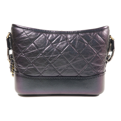 CHANEL Quilted CC GHW Gabrielle Small Chain Shoulder Bag A91810 Calfskin Purple