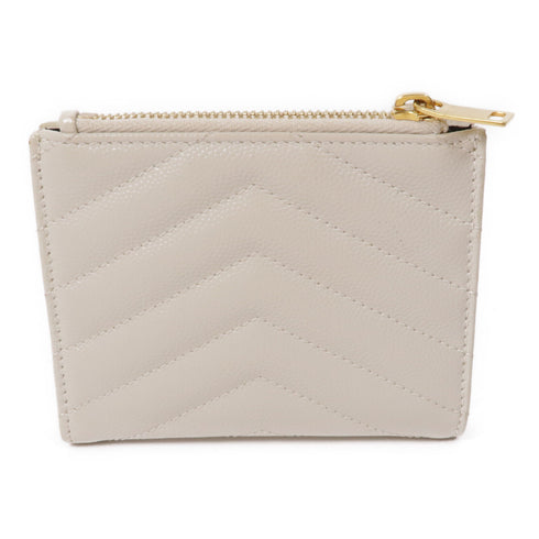 SAINT LAURENT YSL GHW Wallet 575879 Calfskin Leather White