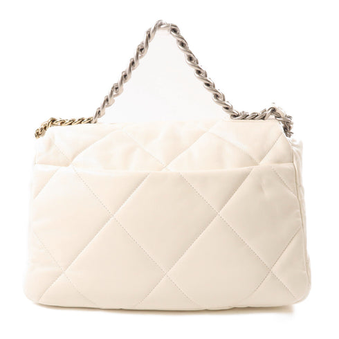 CHANEL CC C19 Medium 2 Way Shoulde Bag Lambskin Leather