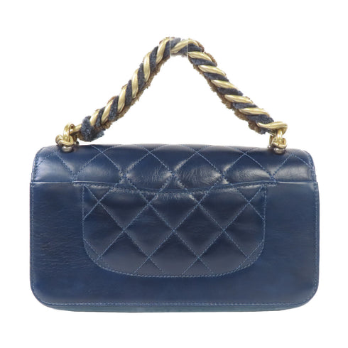 CHANEL Quilted CC GHW Chain Shoulder 2 Way Shoulder Bag Handbag Calfskin Navy