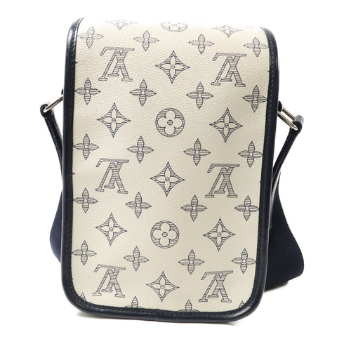 LOUIS VUITTON LV SHW Messenger BB Shoulder Bag Monogram Savane White Blue