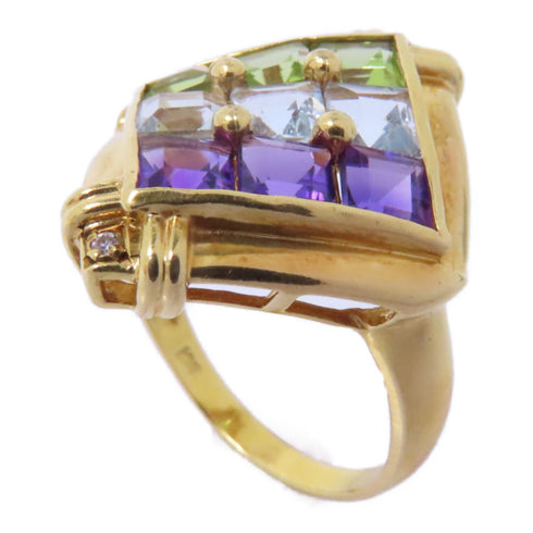 Fine Jewelry Multi Stone Ring US#7.75 18K Yellow Gold