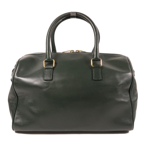 SAINT LAURENT GHW Duffle 2 Way Bag 322049 Calfskin Leather Green