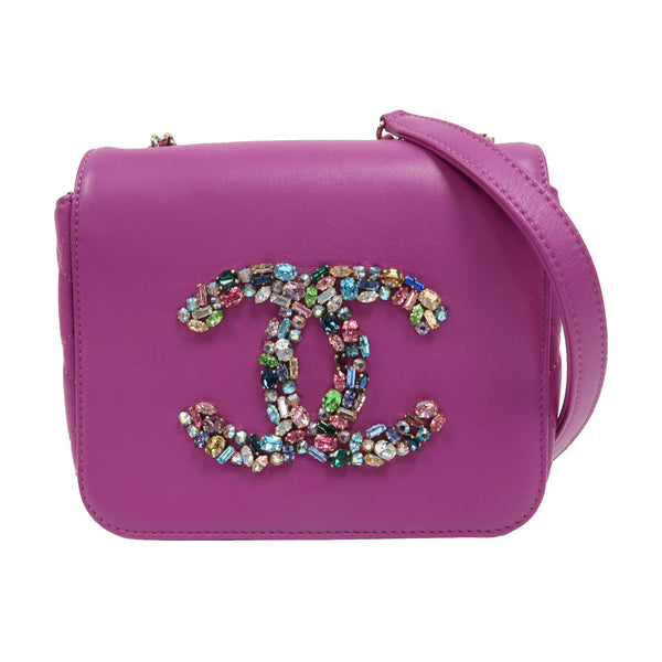 CHANEL Quilted CC GHW Chain Shoulder Bag AS2321 Lambskin Leather Purple
