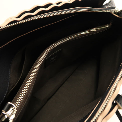 FENDI SHW By The Way 2 Way Shoulder Bag Handbag Calfskin Leather Black