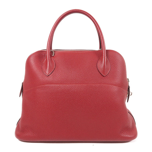HERMES PHW Bolide 31 2 Way Shoulder Bag Taurillon Clemence Leather Rouge Vif