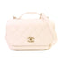 CHANEL Quilted CC Business Affinity Chain Shoulder Bag Caviar Skin Leather White