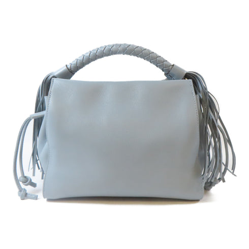 MULBERRY GHW 2 Way Shoulder Crossbody Handbag Calfskin Leather Light Blue