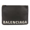 BALENCIAGA GHW Clutch Bag Pouch W568024 Calfskin Leather Black