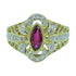 Fine Jewelry 0.45ct Ruby 0.41ct Diamond Ring US#7 18K Yellow Gold