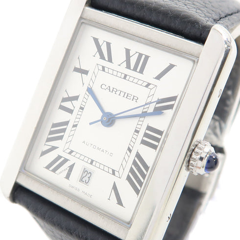 CARTIER Tank Solo Automatic Watch W5200027 Stainless Steel/Leather Silver
