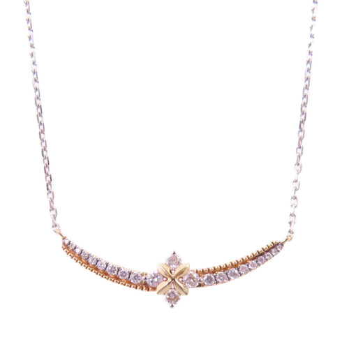 Jewelry SHW 0.282ct Diamond Necklace 18K White Gold 18K Rose Gold