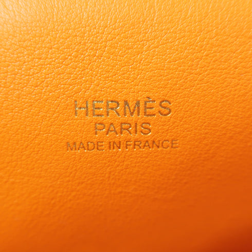 HERMES GHW Tool Box 20 2 Way Shoulder Bag Handbag Swift Leather Orange
