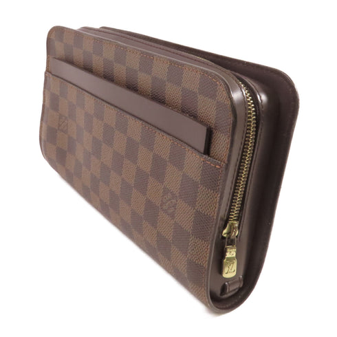 LOUIS VUITTON LV GHW Saint Louis Clutch Bag Pouch N51993 Damier Ebene Brown