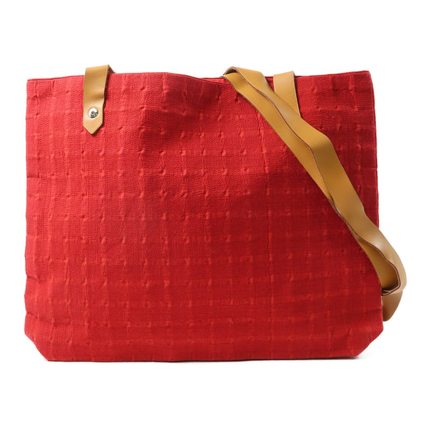 HERMES PHW Shoulder Bag Canvas Red